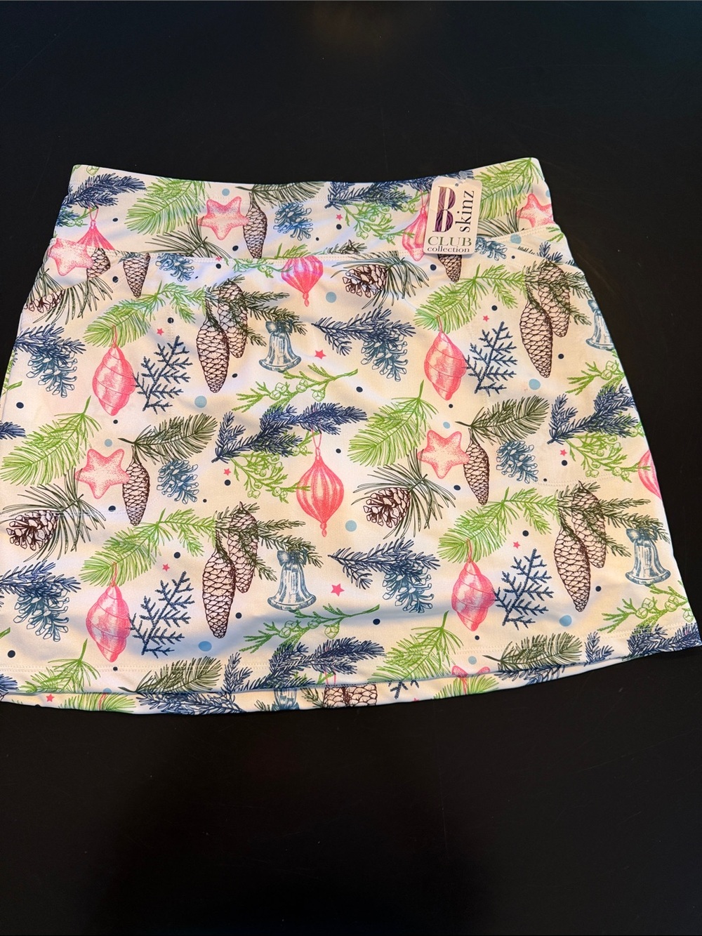 B Skinz Club Collection White Holiday Print Skort